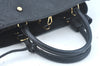Auth Louis Vuitton Monogram Empreinte Montaigne MM Hand Bag Black Junk 2752I