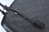 Auth Louis Vuitton Monogram Empreinte Montaigne MM Hand Bag Black Junk 2752I