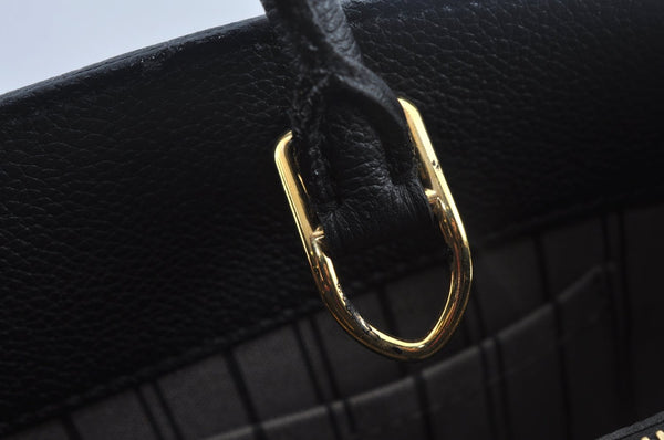 Auth Louis Vuitton Monogram Empreinte Montaigne MM Hand Bag Black Junk 2752I