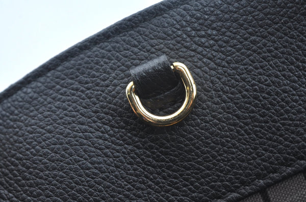 Auth Louis Vuitton Monogram Empreinte Montaigne MM Hand Bag Black Junk 2752I