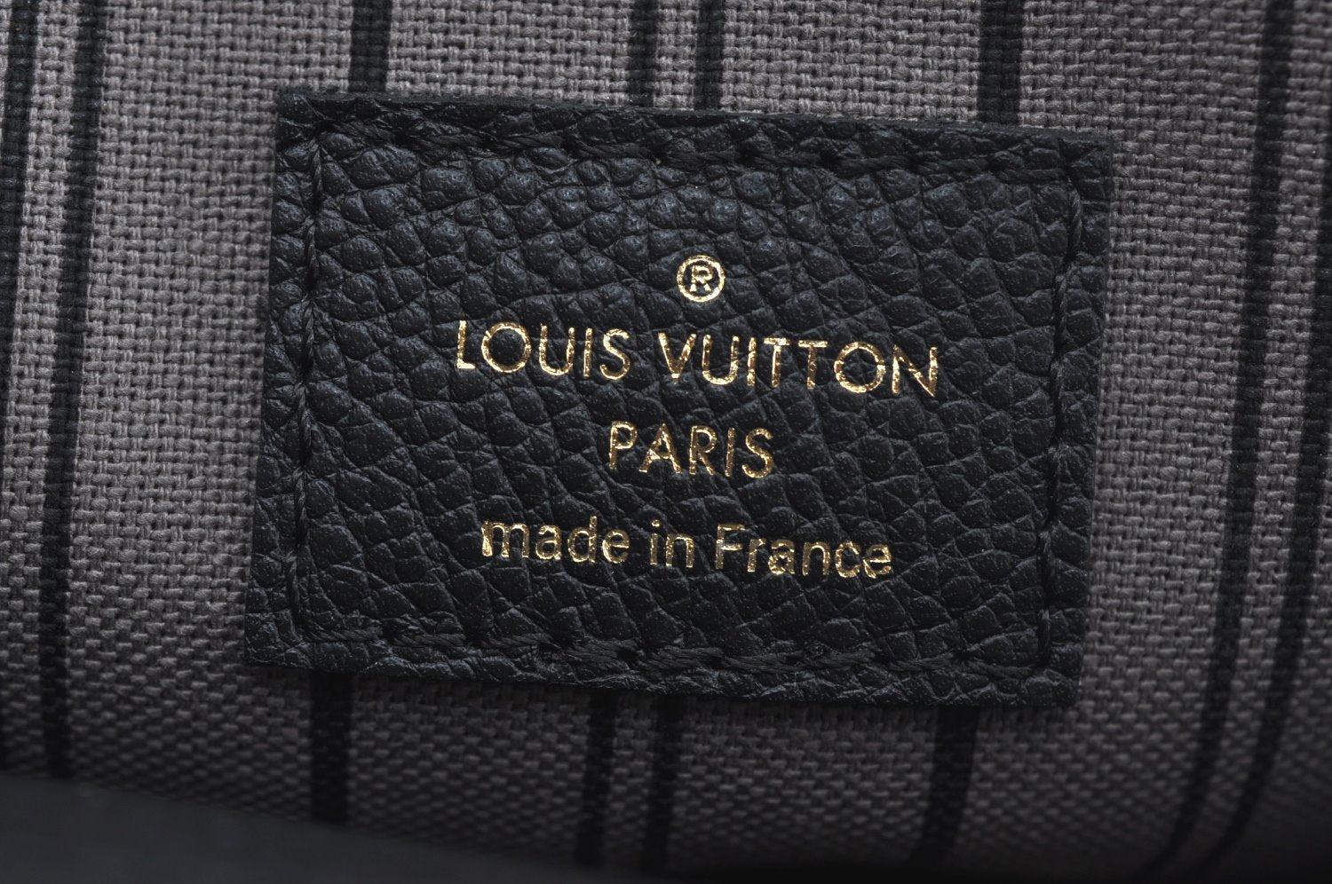 Auth Louis Vuitton Monogram Empreinte Montaigne MM Hand Bag Black Junk 2752I