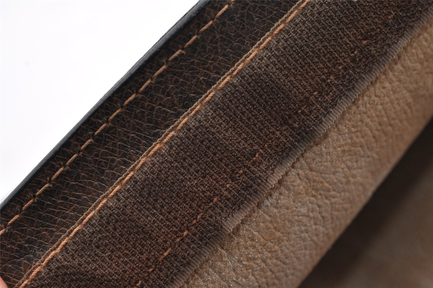Authentic GUCCI Web Sherry Line Clutch Hand Bag GG PVC Leather Brown Junk 2753I