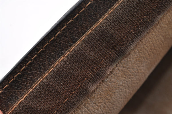 Authentic GUCCI Web Sherry Line Clutch Hand Bag GG PVC Leather Brown Junk 2753I