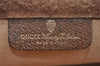 Authentic GUCCI Web Sherry Line Clutch Hand Bag GG PVC Leather Brown Junk 2753I