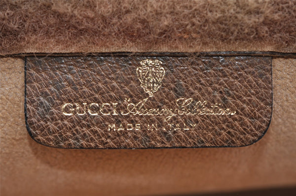 Authentic GUCCI Web Sherry Line Clutch Hand Bag GG PVC Leather Brown Junk 2753I