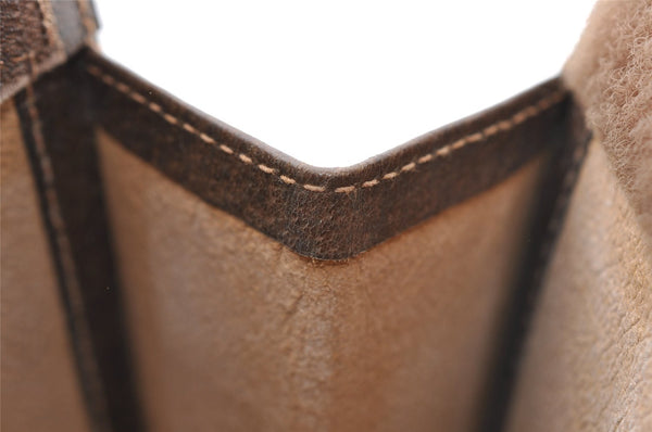 Authentic GUCCI Web Sherry Line Clutch Hand Bag GG PVC Leather Brown Junk 2753I