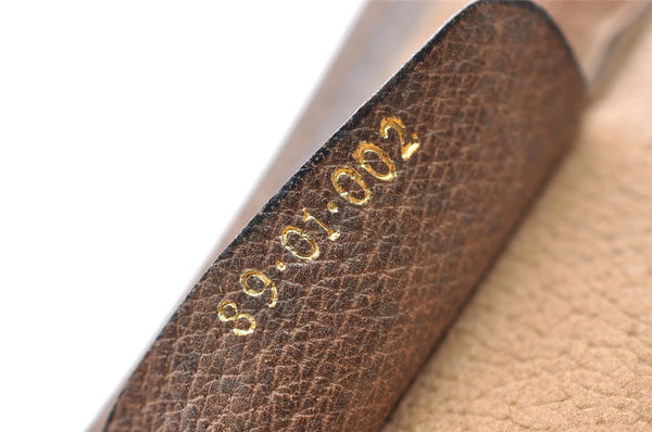 Authentic GUCCI Web Sherry Line Clutch Hand Bag GG PVC Leather Brown Junk 2753I