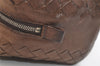 Authentic BOTTEGA VENETA Intrecciato Leather Clutch Hand Bag Purse Brown 2753K