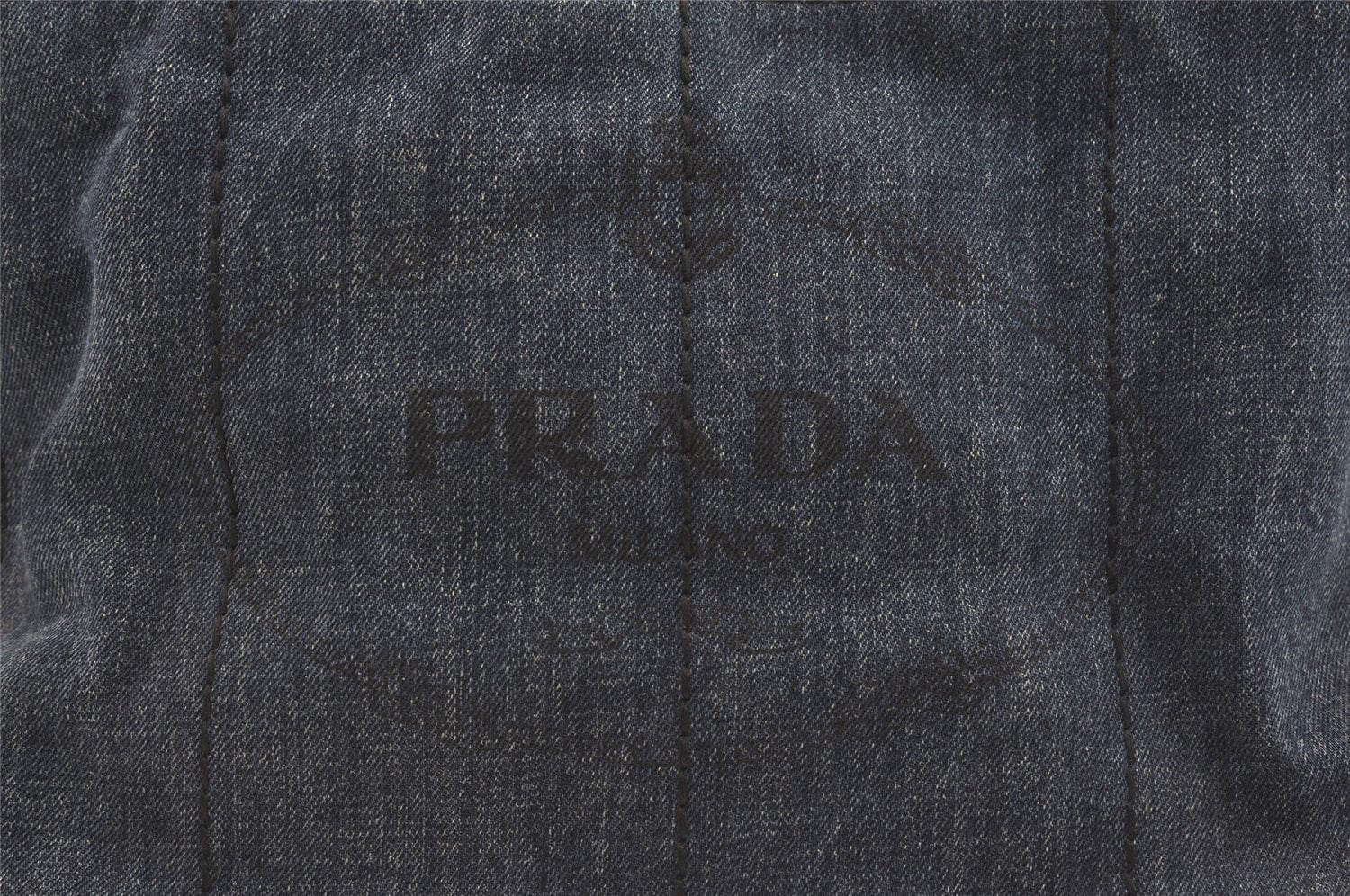 Authentic PRADA DENIM Vintage Canapa M 2Way Shoulder Hand Bag B2642B Blue 2754J