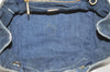 Authentic PRADA DENIM Vintage Canapa M 2Way Shoulder Hand Bag B2642B Blue 2754J