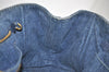 Authentic PRADA DENIM Vintage Canapa M 2Way Shoulder Hand Bag B2642B Blue 2754J