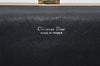 Authentic Christian Dior Trotter Clutch Hand Bag Purse Canvas Leather Blue 2755I