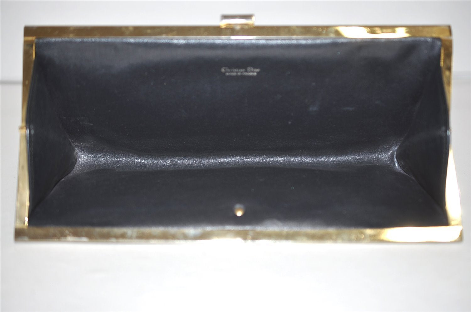 Authentic Christian Dior Trotter Clutch Hand Bag Purse Canvas Leather Blue 2755I
