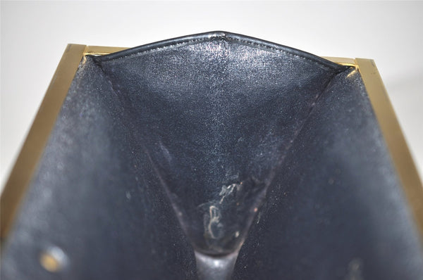 Authentic Christian Dior Trotter Clutch Hand Bag Purse Canvas Leather Blue 2755I