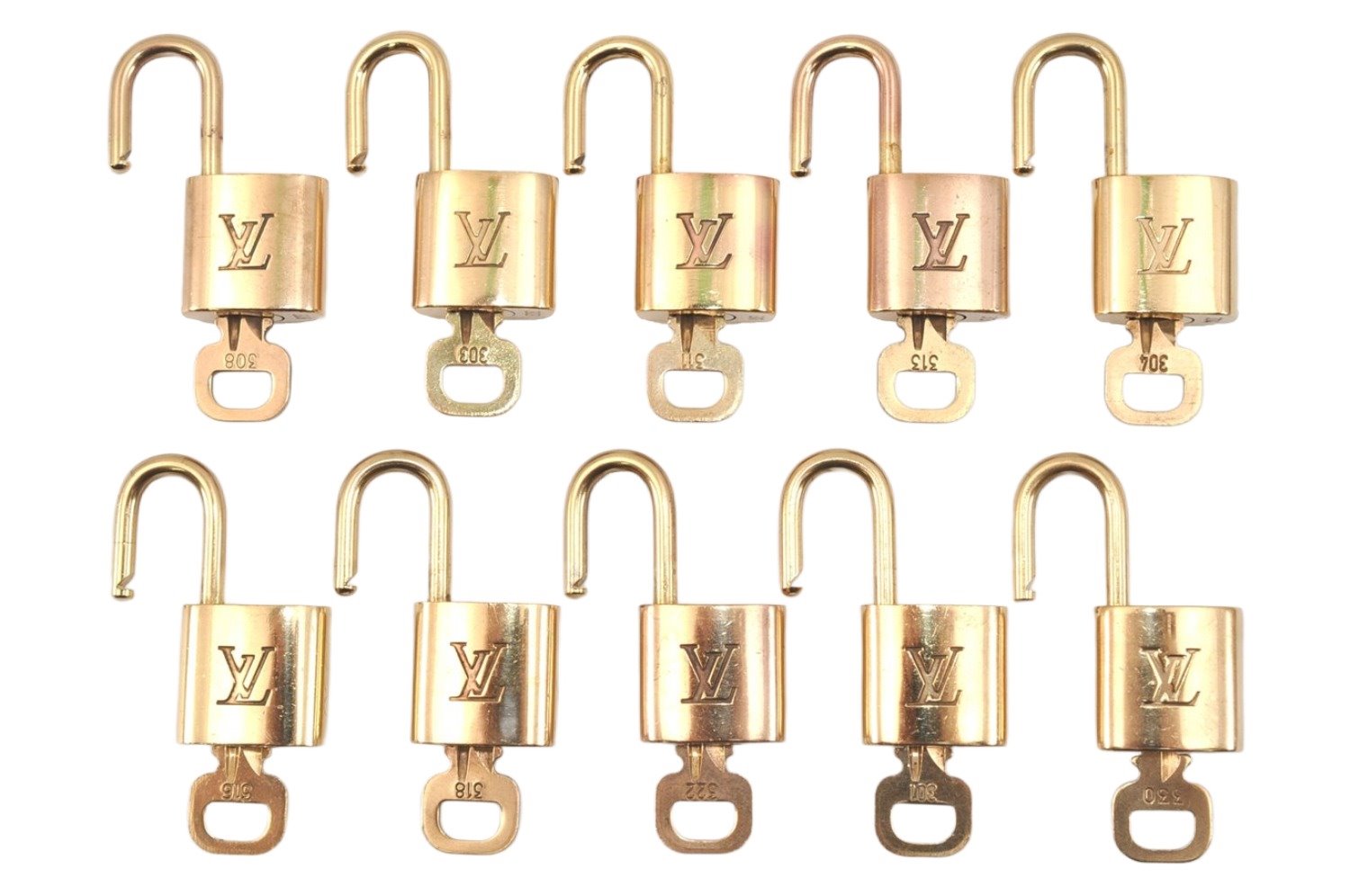 Authentic Louis Vuitton Padlock & Keys 10Set LV 2755L