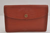 Authentic Louis Vuitton Epi Montaigne 23 Clutch Hand Bag Brown M52663 LV 2757J