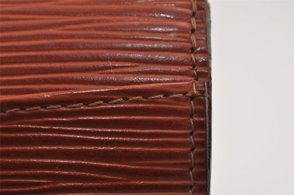 Authentic Louis Vuitton Epi Montaigne 23 Clutch Hand Bag Brown M52663 LV 2757J