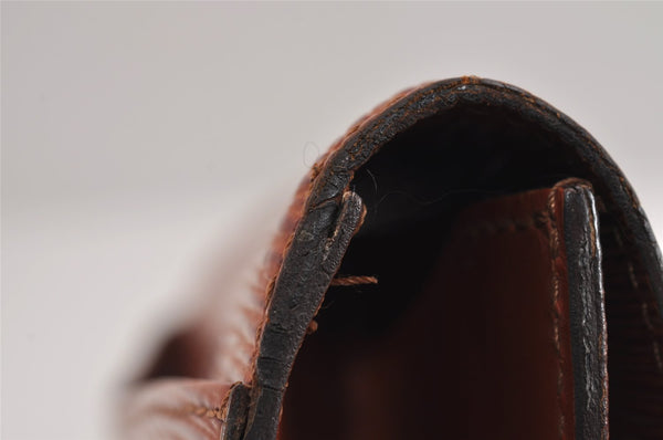 Authentic Louis Vuitton Epi Montaigne 23 Clutch Hand Bag Brown M52663 LV 2757J