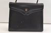 Authentic GIVENCHY Vintage Leather Shoulder Hand Bag Purse Black 2757K