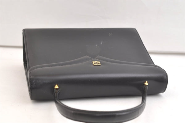 Authentic GIVENCHY Vintage Leather Shoulder Hand Bag Purse Black 2757K