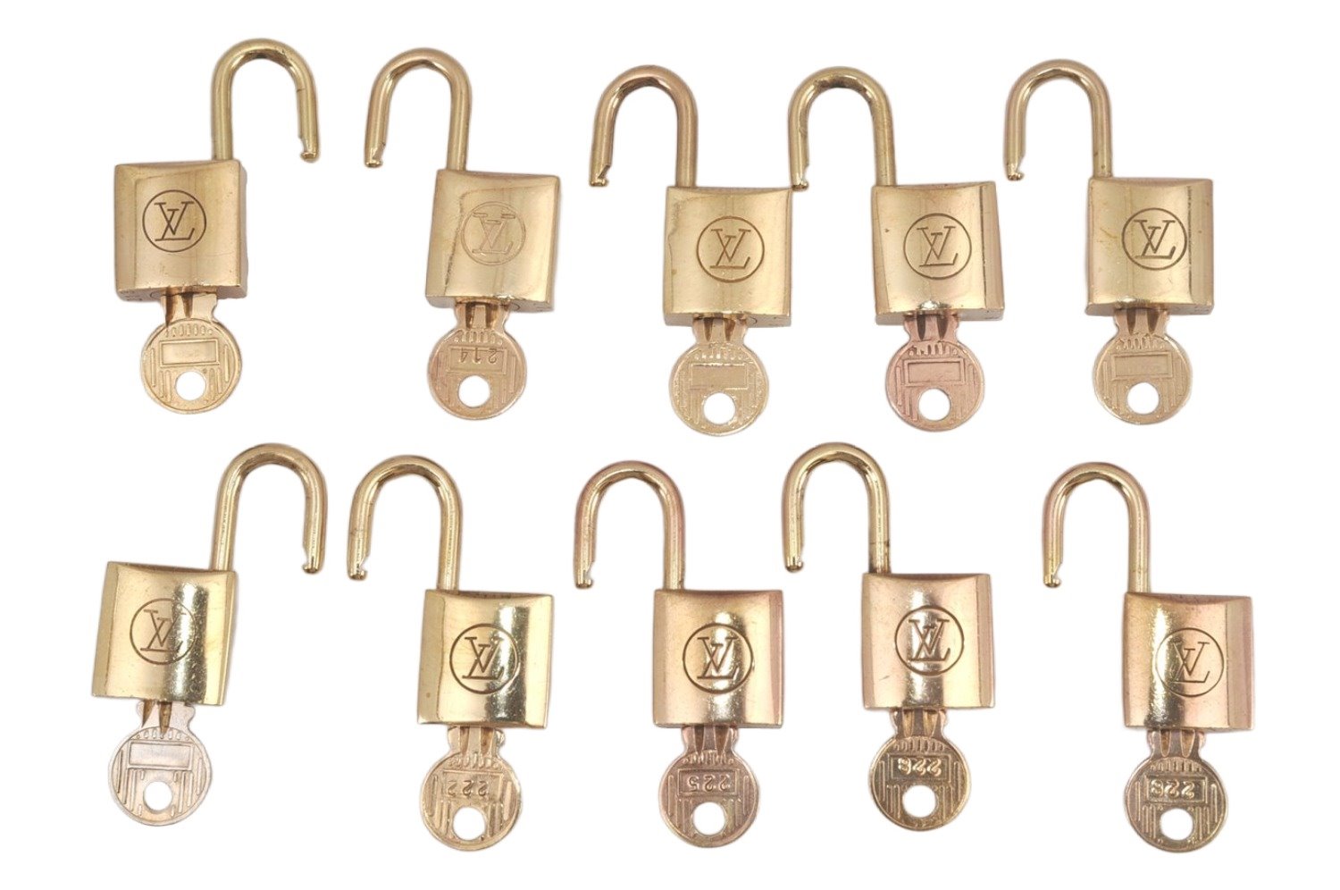 Authentic Louis Vuitton Padlock & Keys 10Set Old Model LV 2757L