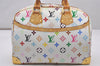 Auth Louis Vuitton Monogram Multicolor Trouville Hand Bag White M92663 LV 2758J