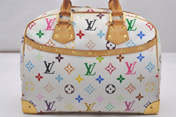 Auth Louis Vuitton Monogram Multicolor Trouville Hand Bag White M92663 LV 2758J