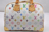 Auth Louis Vuitton Monogram Multicolor Trouville Hand Bag White M92663 LV 2758J