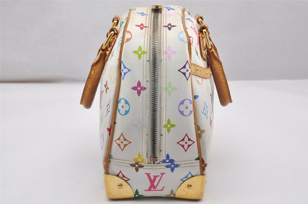 Auth Louis Vuitton Monogram Multicolor Trouville Hand Bag White M92663 LV 2758J