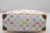 Auth Louis Vuitton Monogram Multicolor Trouville Hand Bag White M92663 LV 2758J