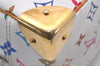 Auth Louis Vuitton Monogram Multicolor Trouville Hand Bag White M92663 LV 2758J