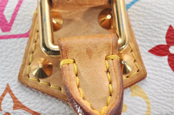 Auth Louis Vuitton Monogram Multicolor Trouville Hand Bag White M92663 LV 2758J