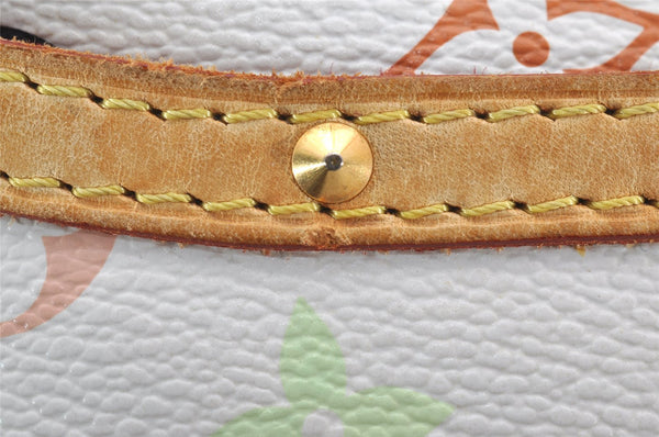 Auth Louis Vuitton Monogram Multicolor Trouville Hand Bag White M92663 LV 2758J