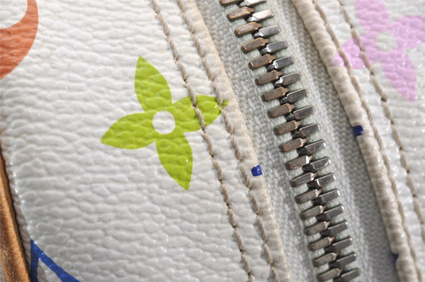 Auth Louis Vuitton Monogram Multicolor Trouville Hand Bag White M92663 LV 2758J