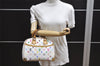 Auth Louis Vuitton Monogram Multicolor Trouville Hand Bag White M92663 LV 2758J