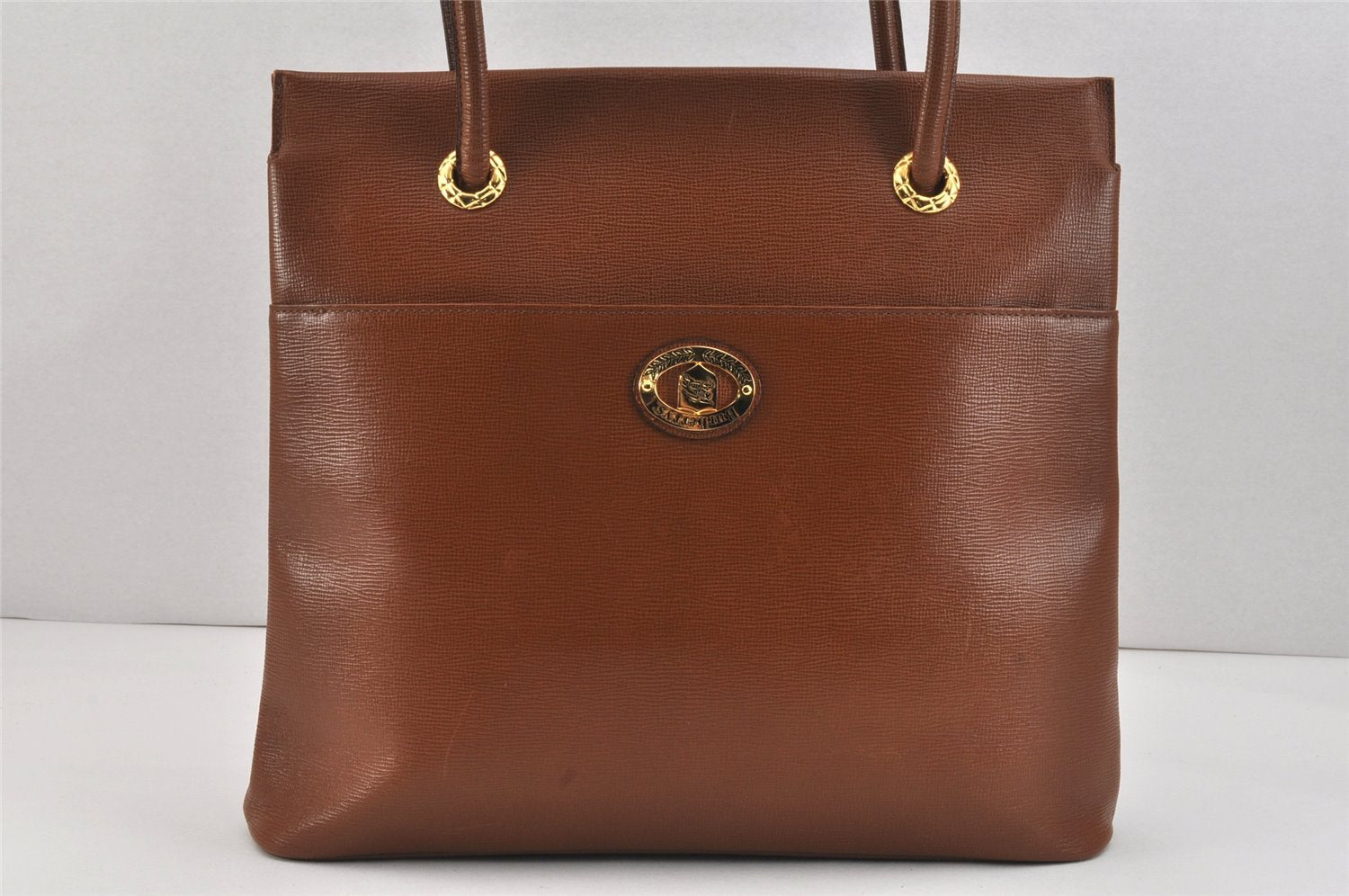 Authentic Burberrys Vintage Leather Shoulder Hand Bag Purse Brown 2758K