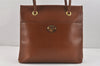 Authentic Burberrys Vintage Leather Shoulder Hand Bag Purse Brown 2758K