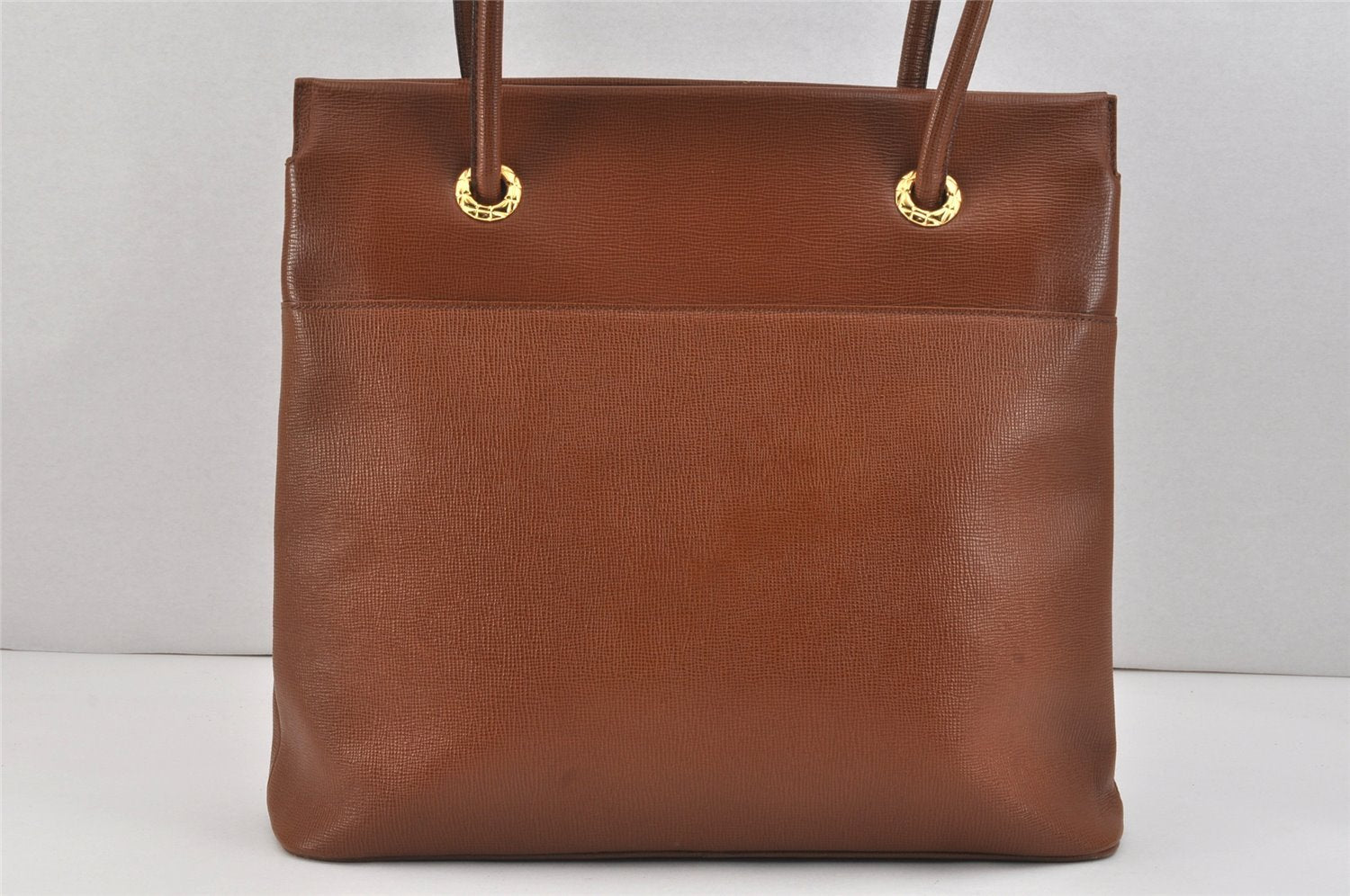 Authentic Burberrys Vintage Leather Shoulder Hand Bag Purse Brown 2758K