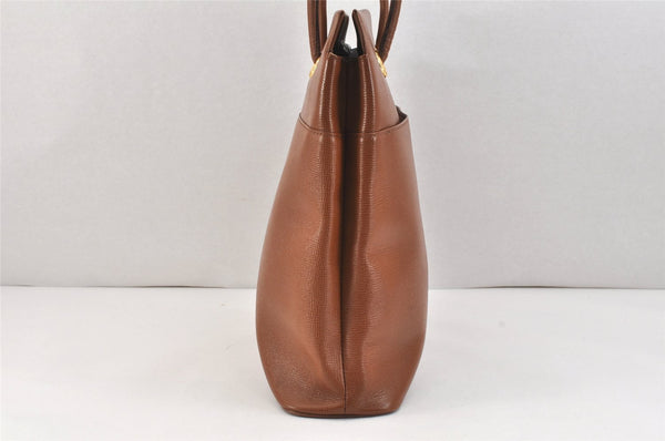 Authentic Burberrys Vintage Leather Shoulder Hand Bag Purse Brown 2758K
