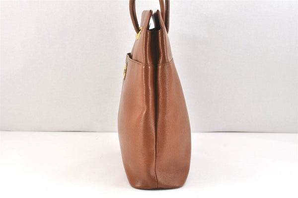 Authentic Burberrys Vintage Leather Shoulder Hand Bag Purse Brown 2758K
