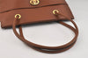 Authentic Burberrys Vintage Leather Shoulder Hand Bag Purse Brown 2758K