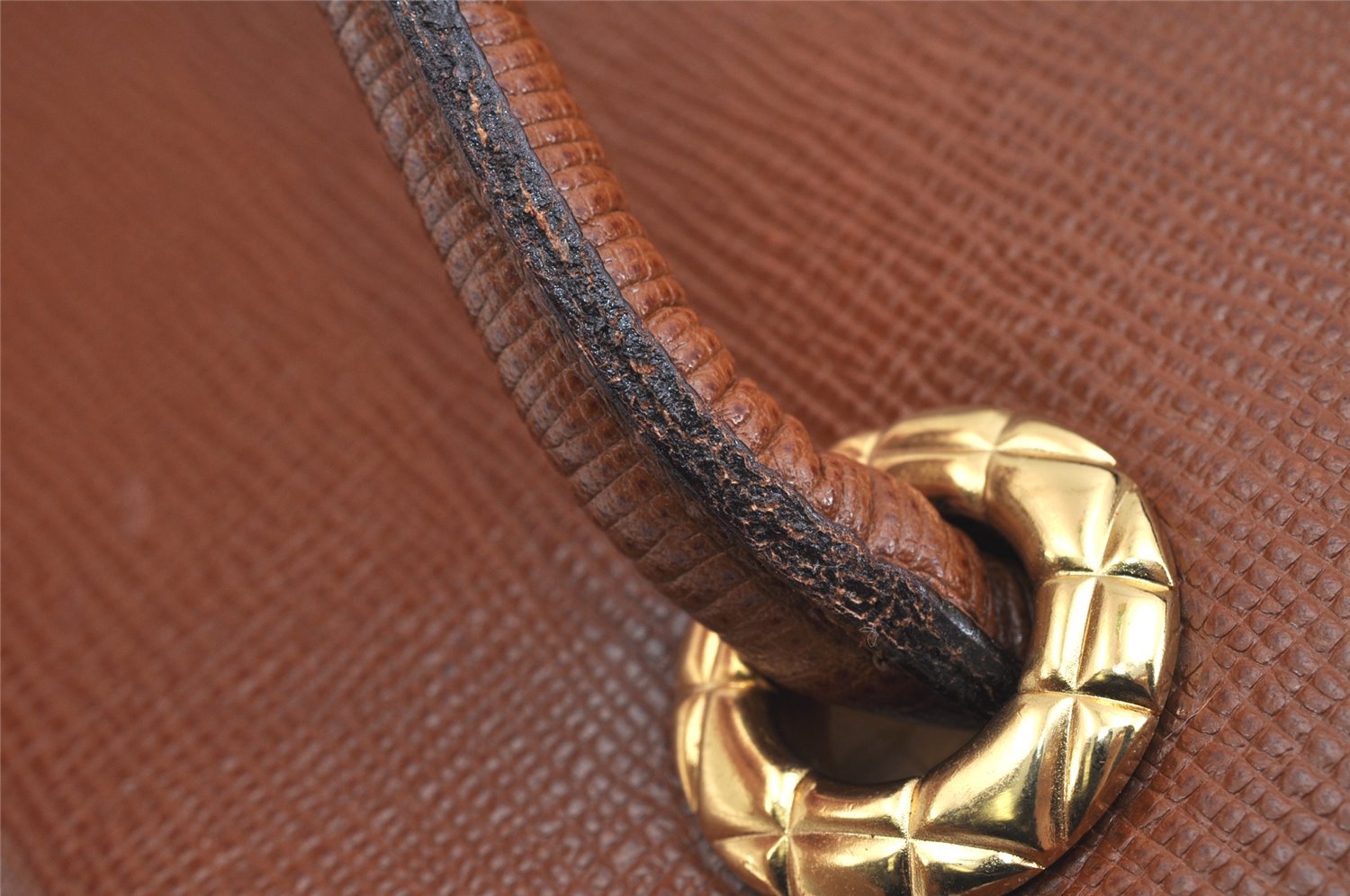Authentic Burberrys Vintage Leather Shoulder Hand Bag Purse Brown 2758K