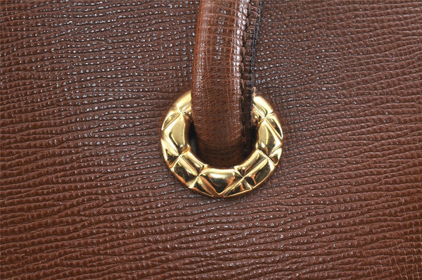 Authentic Burberrys Vintage Leather Shoulder Hand Bag Purse Brown 2758K