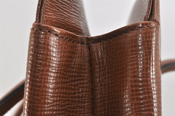 Authentic Burberrys Vintage Leather Shoulder Hand Bag Purse Brown 2758K