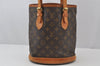 Authentic Louis Vuitton Monogram Bucket PM Shoulder Tote Bag M42238 Junk 2759J