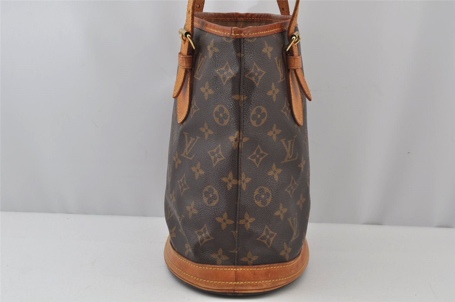 Authentic Louis Vuitton Monogram Bucket PM Shoulder Tote Bag M42238 Junk 2759J