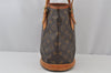 Authentic Louis Vuitton Monogram Bucket PM Shoulder Tote Bag M42238 Junk 2759J