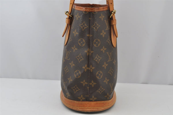 Authentic Louis Vuitton Monogram Bucket PM Shoulder Tote Bag M42238 Junk 2759J