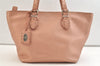 Authentic FENDI Vintage Selleria Shoulder Tote Bag Leather Pink 2759K