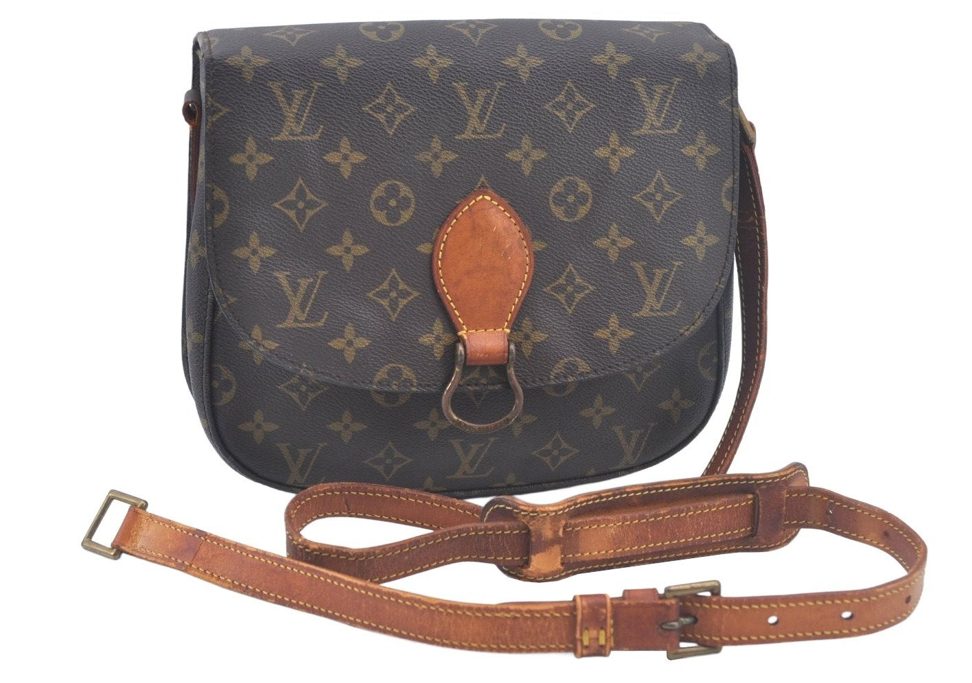 Authentic Louis Vuitton Monogram Saint Cloud GM M51242 Shoulder Cross Bag Junk 2760J